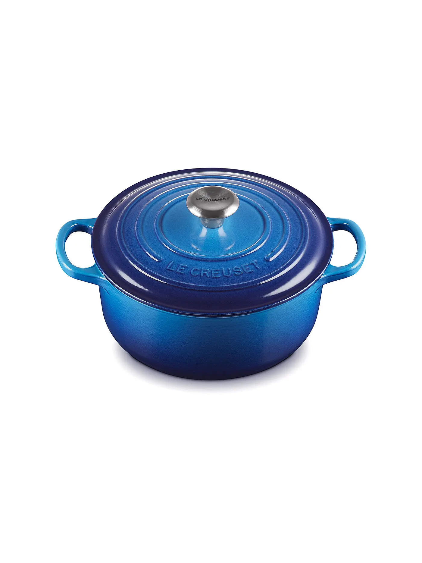 LE CREUSET | Bräter rund "Signature" 20cm/2,4l (Ofenrot) | blau